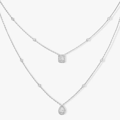 [moco jewelrys]Diamond Necklace My Twin 2 Rows