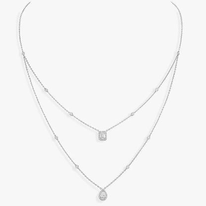 [moco jewelrys]Diamond Necklace My Twin 2 Rows