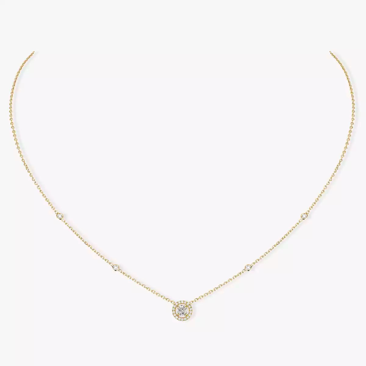 [moco jewelrys]Diamond Necklace 0,20ct Brilliant Shape Joy