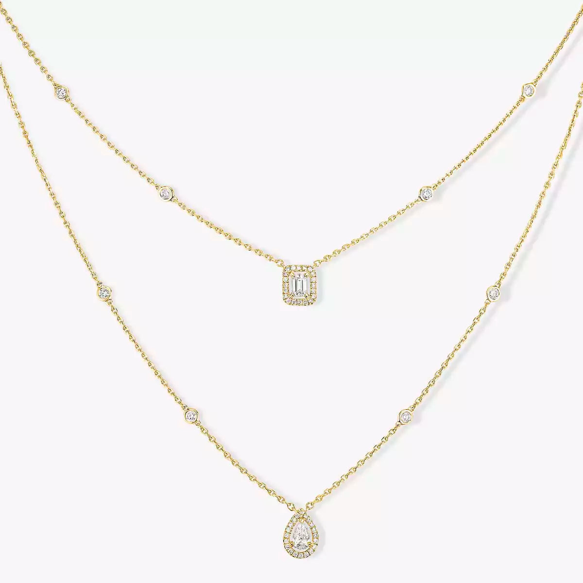 [moco jewelrys]Diamond Necklace My Twin 2 Rows