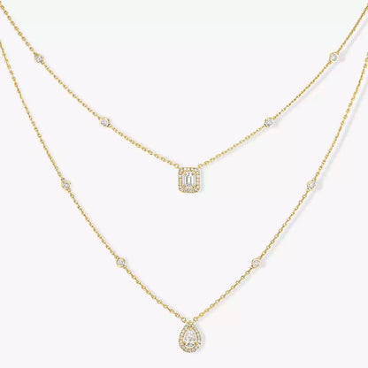 [moco jewelrys]Diamond Necklace My Twin 2 Rows