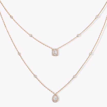 [moco jewelrys]Diamond Necklace My Twin 2 Rows