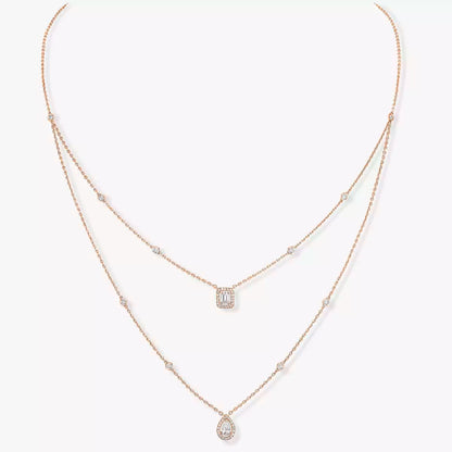 [moco jewelrys]Diamond Necklace My Twin 2 Rows