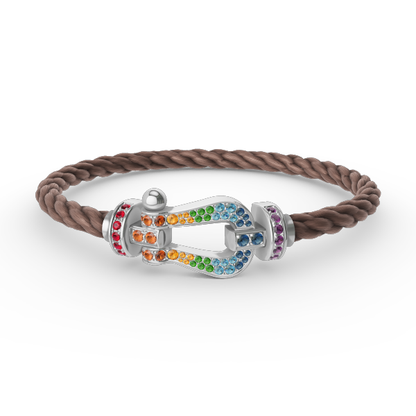 ??Loco?¡¥FORC LARGE HORSESHOE  COLORED DIAMOND BRACELET SILVER