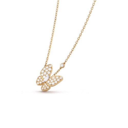 [moco jewellerys]バタフライダイヤモンドネックレス