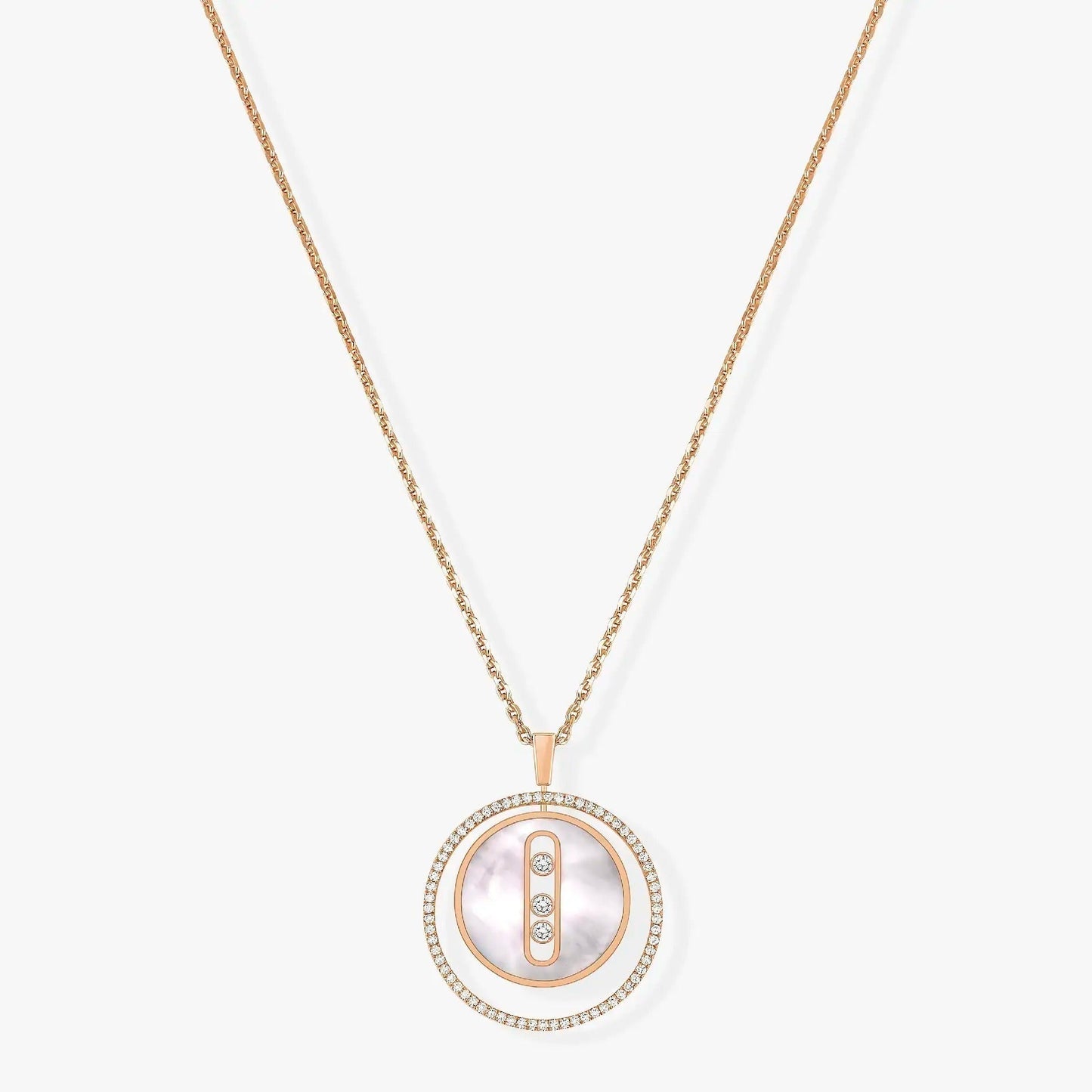 [moco jewelrys]LUCKY MOVE MM NACRE BLANCHE DIAMOND NECKLACE