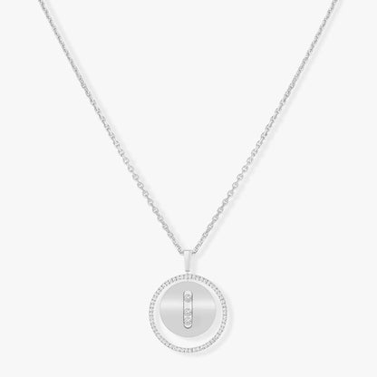 [moco jewelrys]LUCKY MOVE MM SILVER DIAMOND NECKLACE