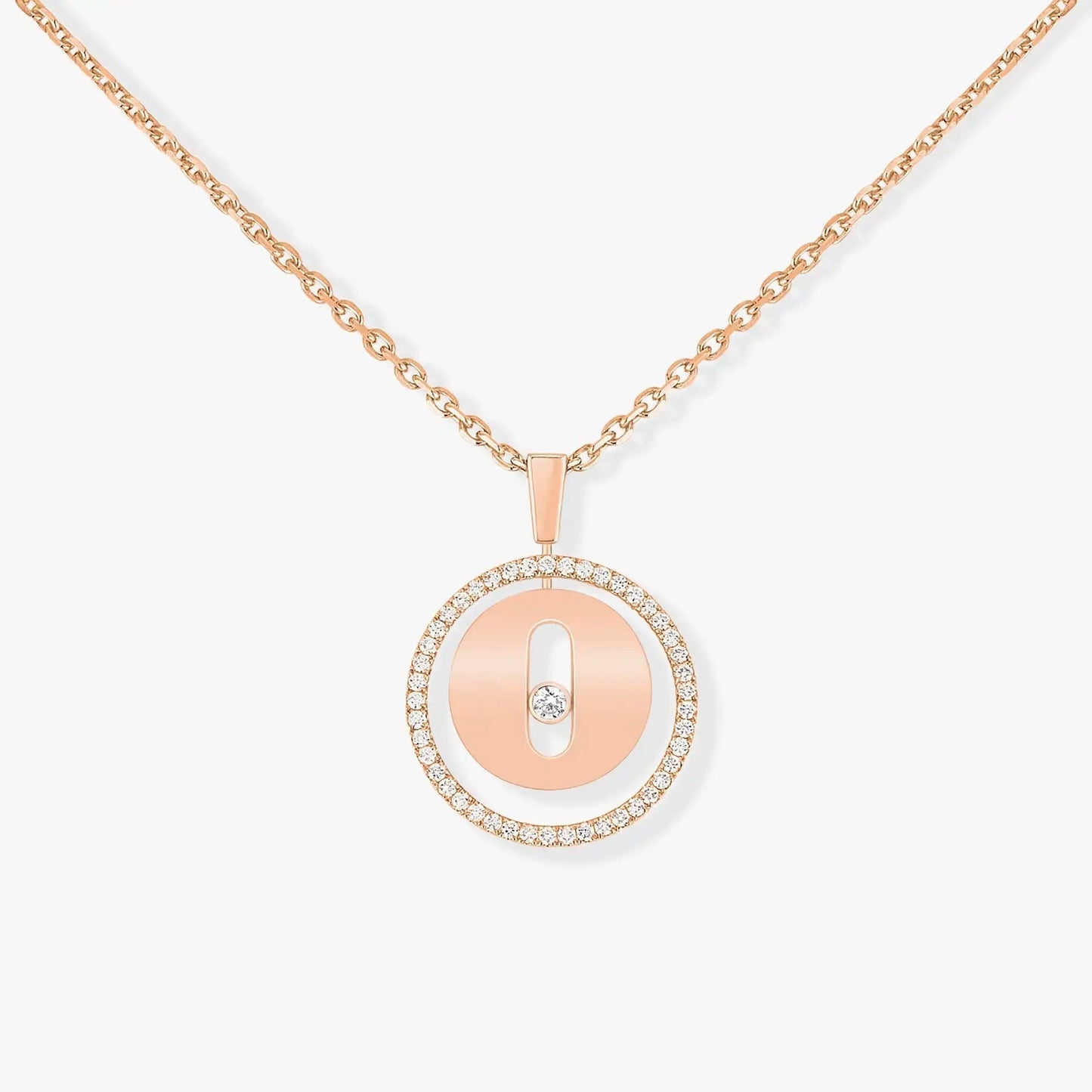 [moco jewelrys]LUCKY MOVE PM NECKLACE PINK GOLD DIAMOND