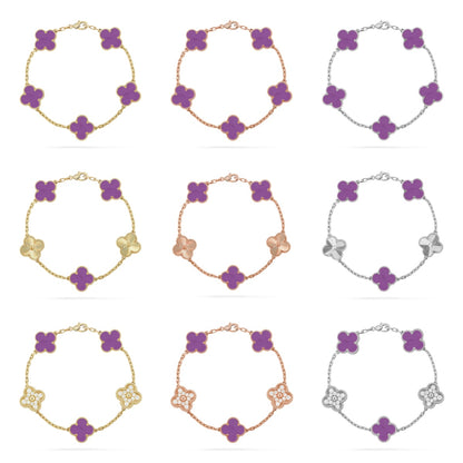 [Moco jewelrys] CLOVER 5 MOTIF VIOLET BRACELET COLLECTION