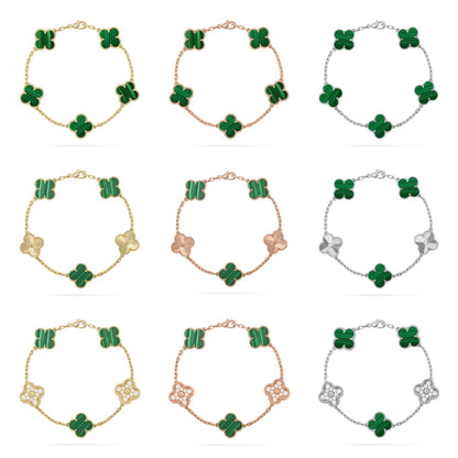 [Moco jewelrys] CLOVER 5 MOTIF MALACHITE BRACELET COLLECTION