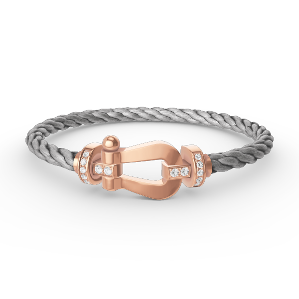 ??Loco?¡¥FORCE LARGE HORSESHOE HALF DIAMOND BRACELET ROSE GOLD