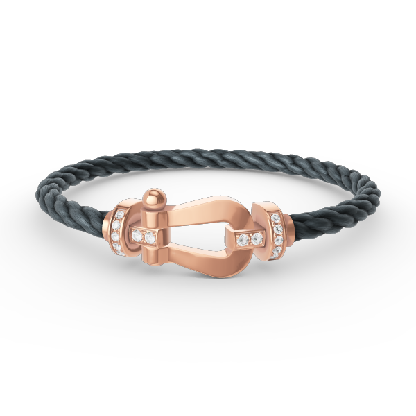 ??Loco?¡¥FORCE LARGE HORSESHOE HALF DIAMOND BRACELET ROSE GOLD