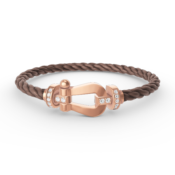 ??Loco?¡¥FORCE LARGE HORSESHOE HALF DIAMOND BRACELET ROSE GOLD