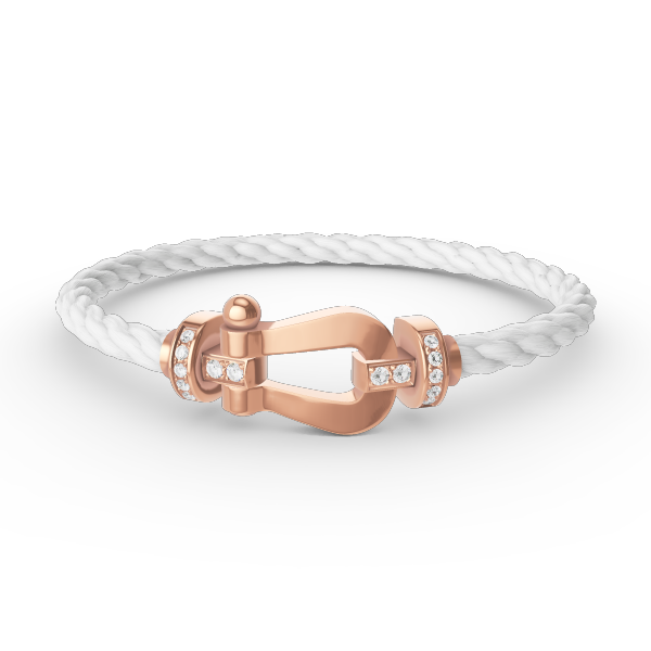 ??Loco?¡¥FORCE LARGE HORSESHOE HALF DIAMOND BRACELET ROSE GOLD