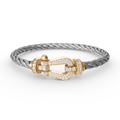 [moco jewelrys] Großes Hufeisen-Armband mit Diamanten, Gold