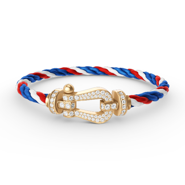 [moco jewelrys] Großes Hufeisen-Armband mit Diamanten, Gold