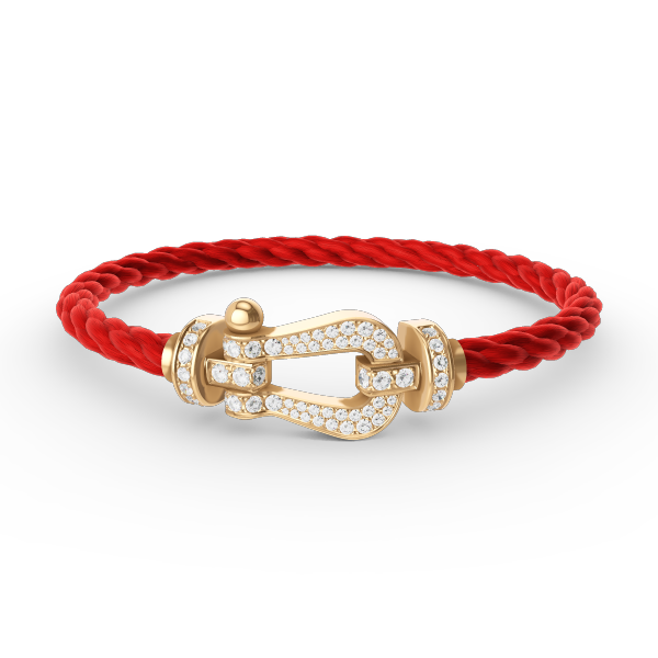 [moco jewelrys] Großes Hufeisen-Armband mit Diamanten, Gold