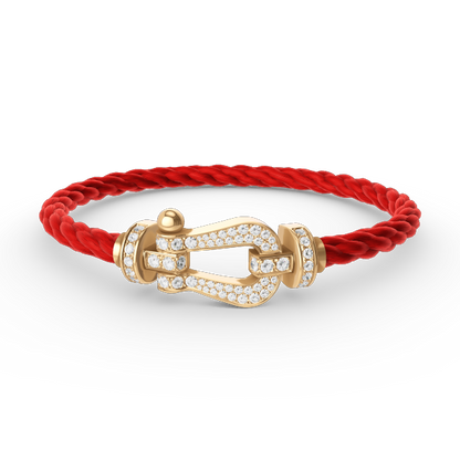 [moco jewelrys] Großes Hufeisen-Armband mit Diamanten, Gold