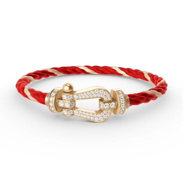 [moco jewelrys] Großes Hufeisen-Armband mit Diamanten, Gold