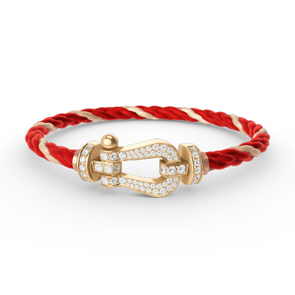 [moco jewelrys] Großes Hufeisen-Armband mit Diamanten, Gold