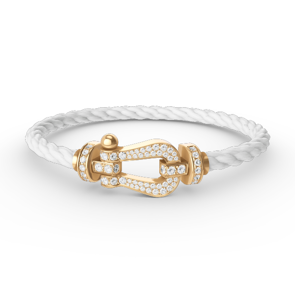[moco jewelrys] Großes Hufeisen-Armband mit Diamanten, Gold