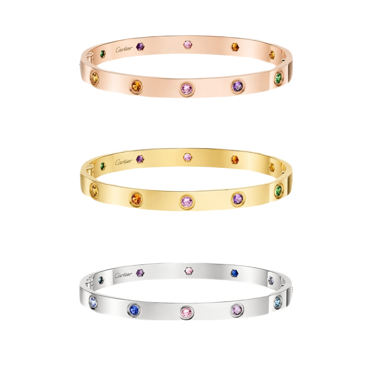 [moco jewelrys JURI]2026 RAINBOW LOVE BRACELET 6.1MM  10 DIAMONDS