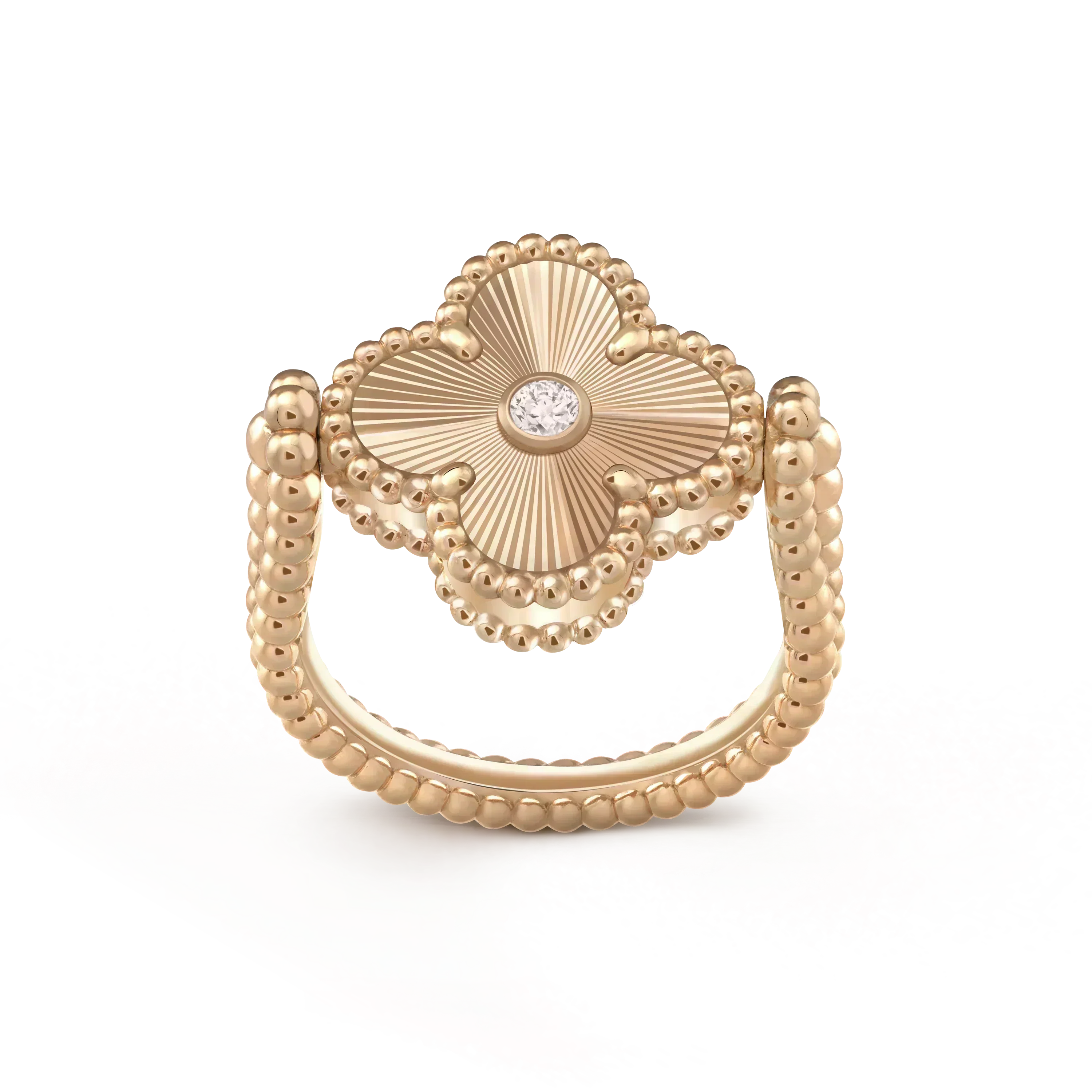 ??Loco?¡¥CLOVER RIVERSIBLE ROSE GOLD RING