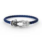 ??Loco?¡¥FORCE LARGE HORSESHOE BLACK WHITE DIAMOND BRACELET SILVER
