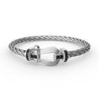 ??Loco?¡¥FORCE LARGE HORSESHOE BLACK DIAMOND BRACELET SILVER