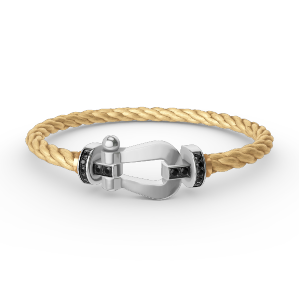 ??Loco?¡¥FORCE LARGE HORSESHOE BLACK DIAMOND BRACELET SILVER