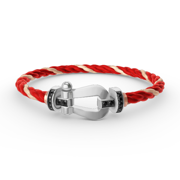 ??Loco?¡¥FORCE LARGE HORSESHOE BLACK DIAMOND BRACELET SILVER