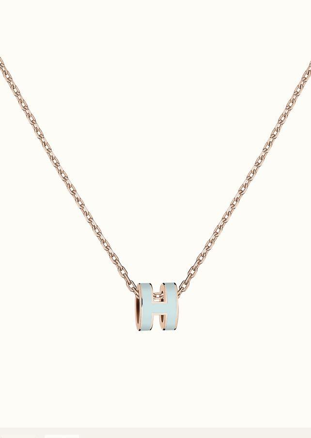 ??Loco?¡¥POP H LIGHT BLUE NECKLACE