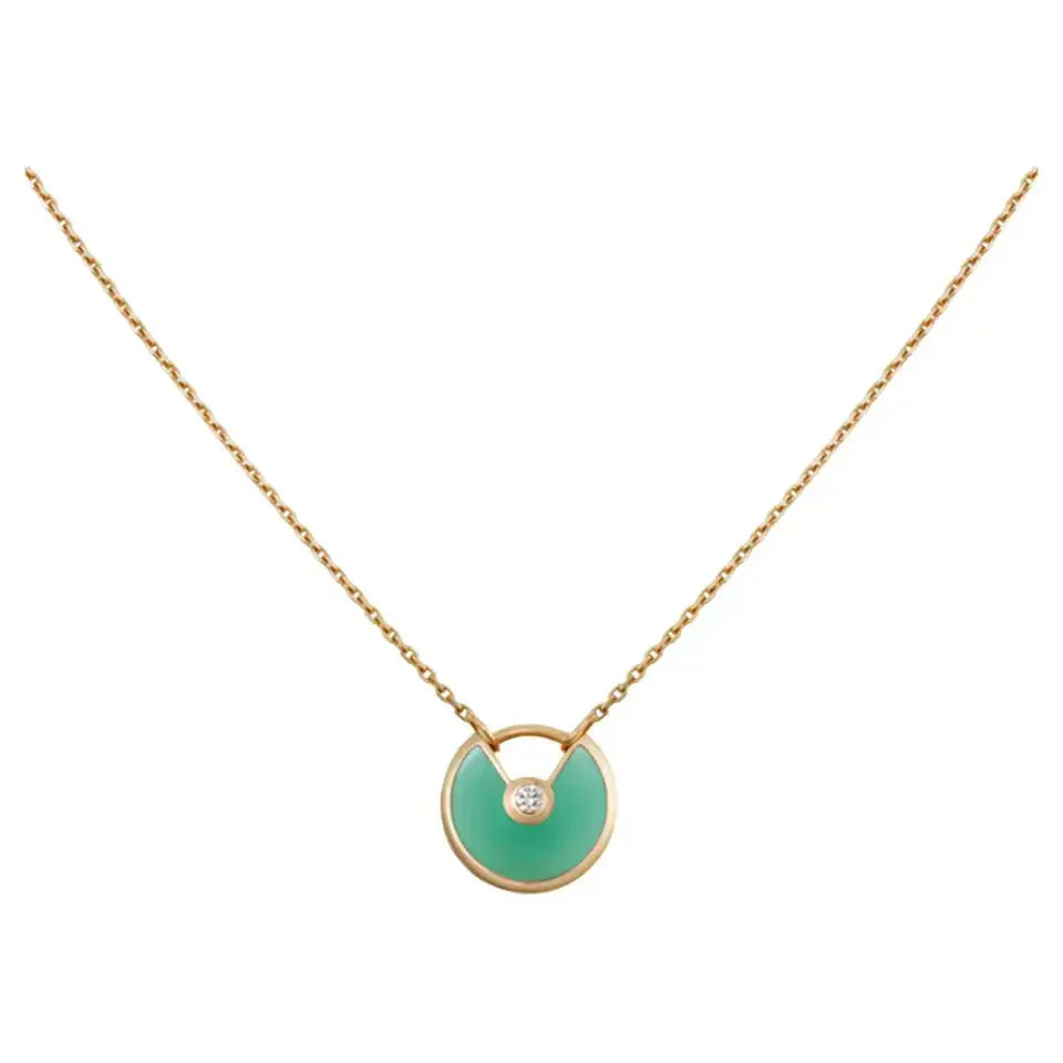 ??Loco?¡¥AMULETTE GOLD MALACHITE NECKLACE
