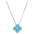 ??Loco?¡¥CLOVER 15MM DIAMOND SVRES PORCELAIN  NECKLACE SILVER