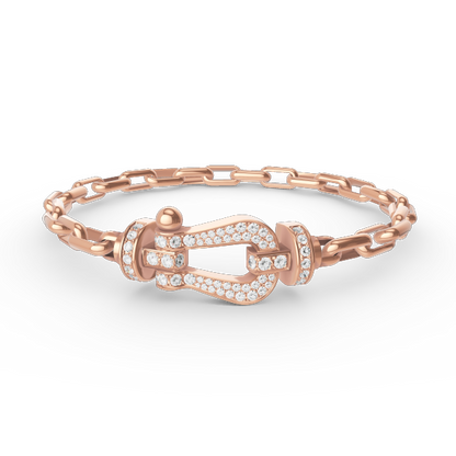 [moco jewelrys] Großes Metallarmband mit Hufeisenverschluss