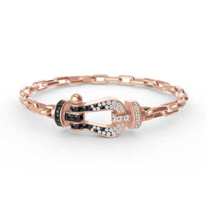 [moco jewelrys] Großes Metallarmband mit Hufeisenverschluss