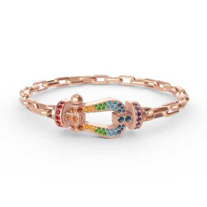 [moco jewelrys] Großes Metallarmband mit Hufeisenverschluss