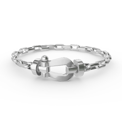 [moco jewelrys] Großes Metallarmband mit Hufeisenverschluss