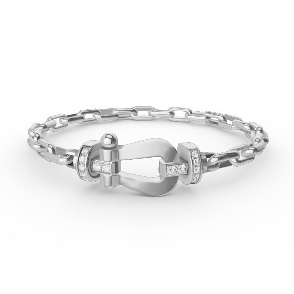 [moco jewelrys] Großes Metallarmband mit Hufeisenverschluss