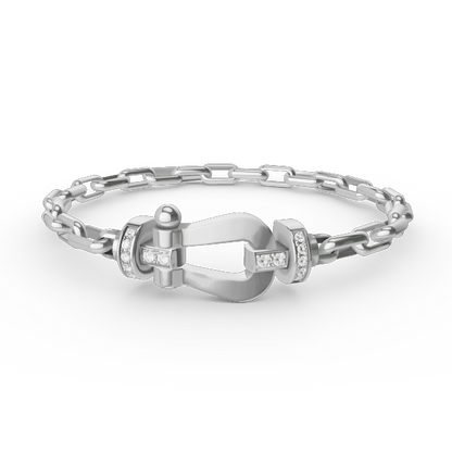 [moco jewelrys] Großes Metallarmband mit Hufeisenverschluss