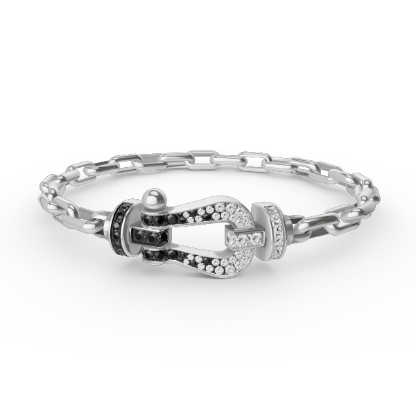 [moco jewelrys] Großes Metallarmband mit Hufeisenverschluss