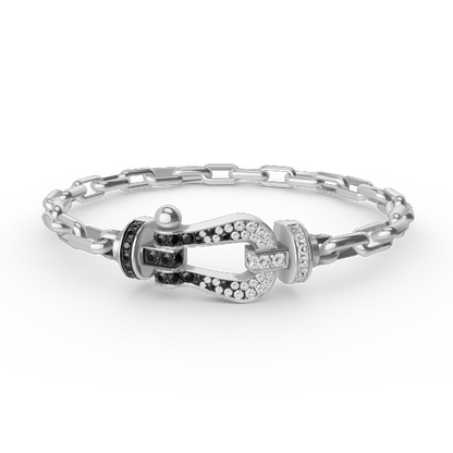 [moco jewelrys] Großes Metallarmband mit Hufeisenverschluss