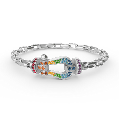 [moco jewelrys] Großes Metallarmband mit Hufeisenverschluss