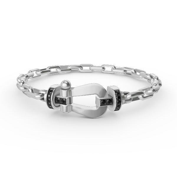 [moco jewelrys] Großes Metallarmband mit Hufeisenverschluss