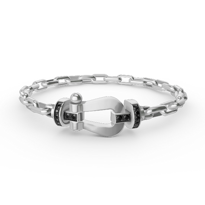 [moco jewelrys] Großes Metallarmband mit Hufeisenverschluss