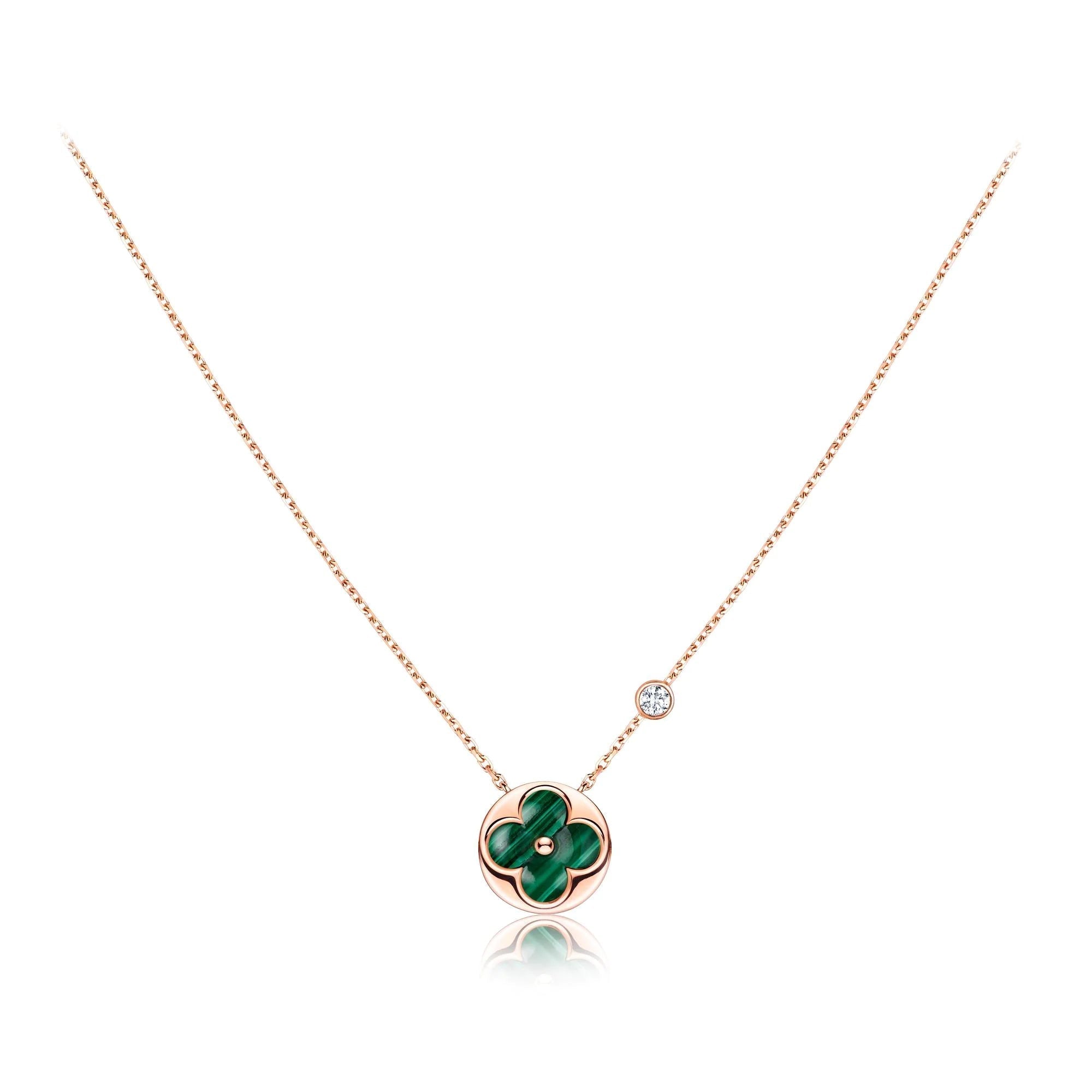 ??Loco?¡¥SUN PEDANT PINK GOLD 1 DIAMOND NECKLACE