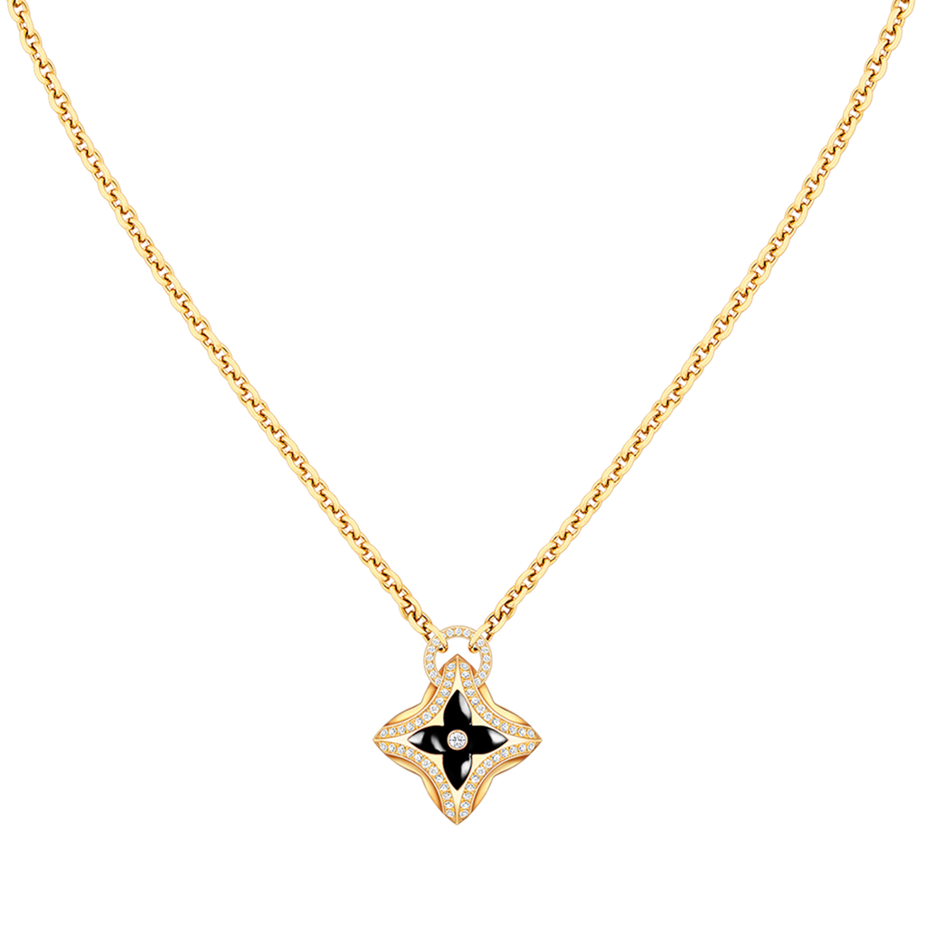 ??Loco?¡¥STAR PEDANT PINK GOLD DIAMOND NECKLACE