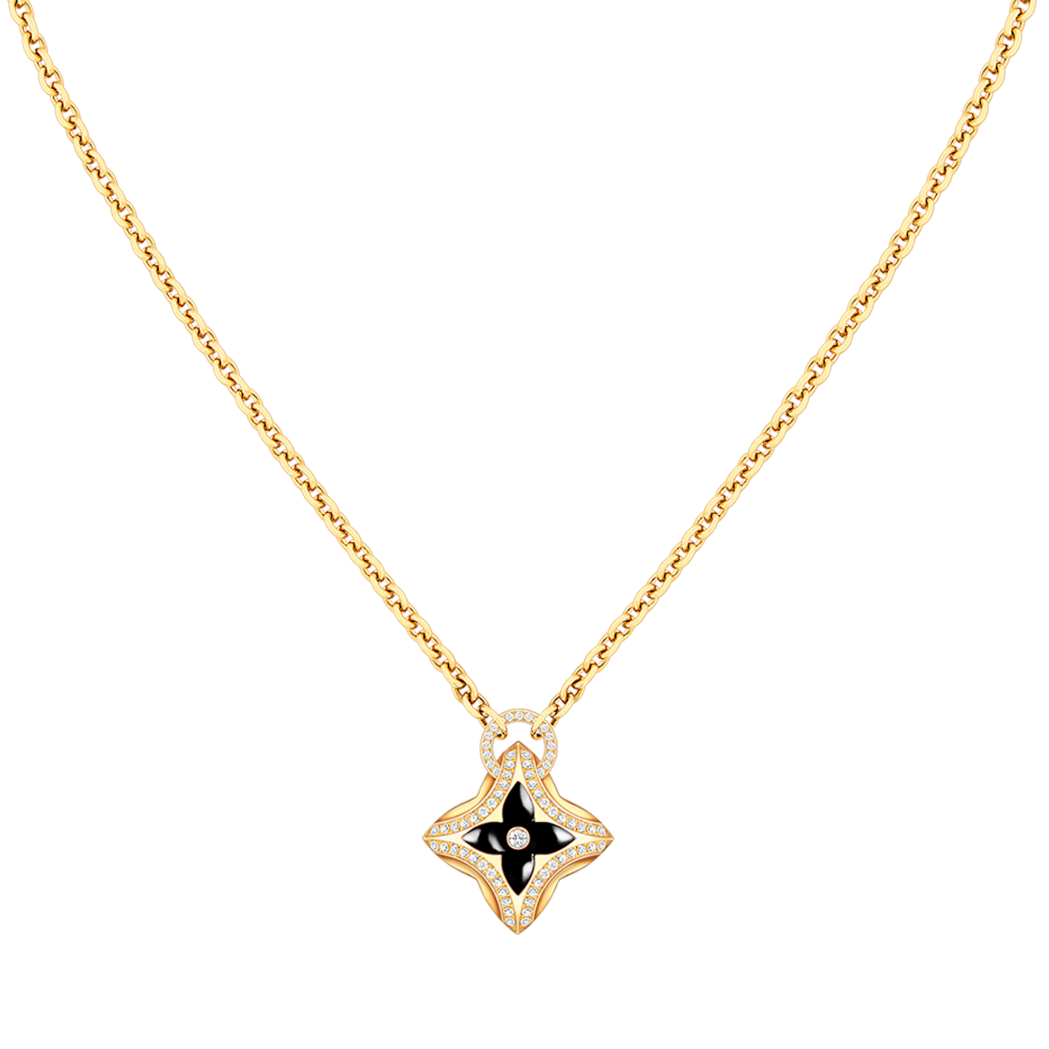 ??Loco?¡¥STAR PEDANT PINK GOLD DIAMOND NECKLACE