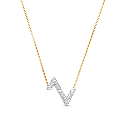 [moco jewelrys]VOLT SILBERNE DIAMANT-ANHÄNGER-KETTE
