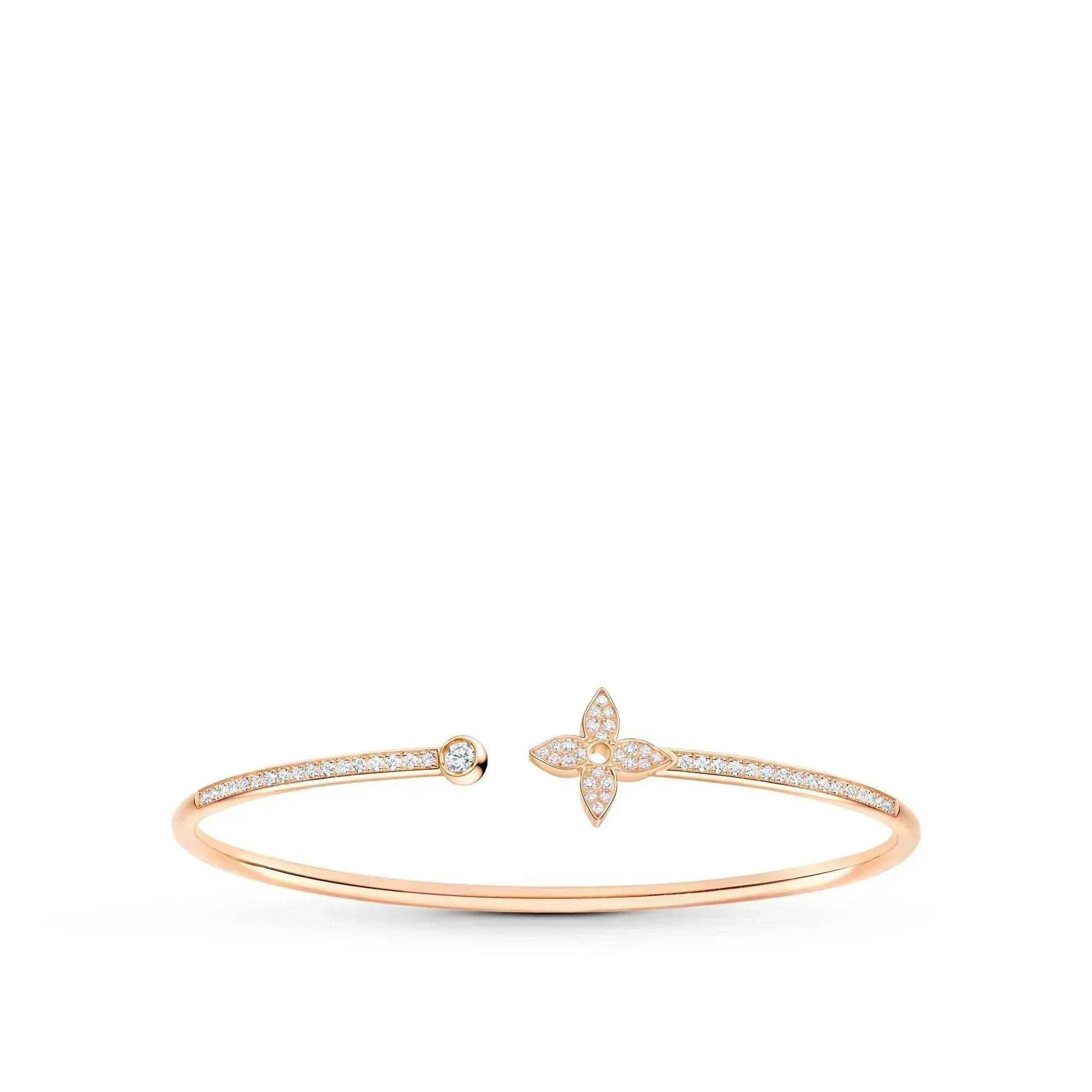 ??Loco?¡¥IDYLLE PINK GOLD OPEN BRACELET DIAMOND PAVED